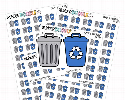 Trash & Recycling Planner Stickers | IC-137