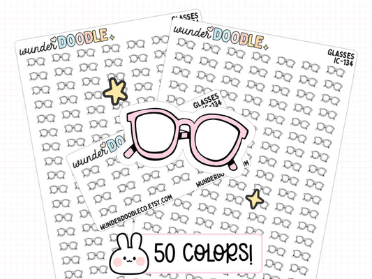 Glasses Planner Stickers | IC-134