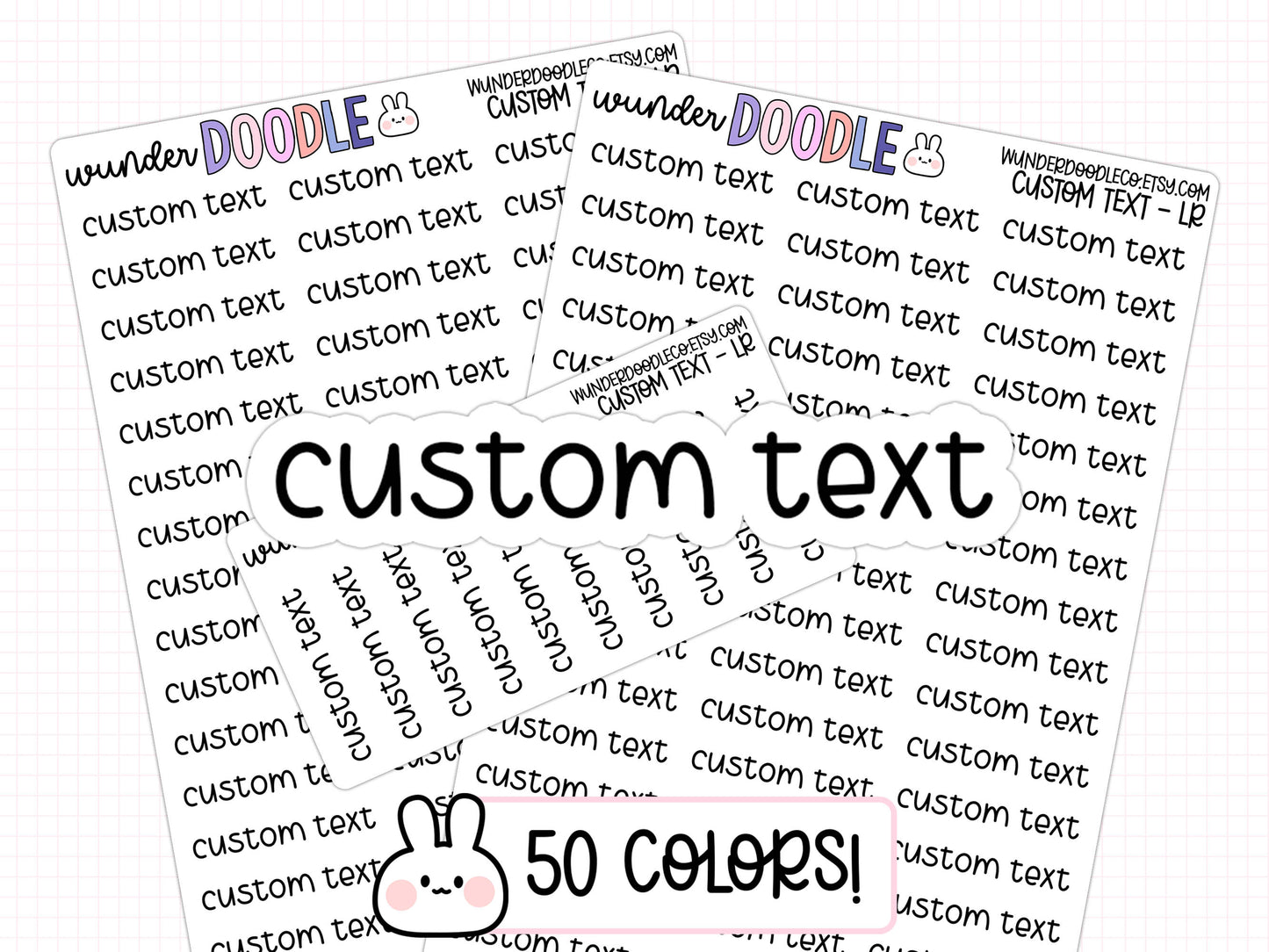 Custom Text Planner Stickers | LR-CUSTOM