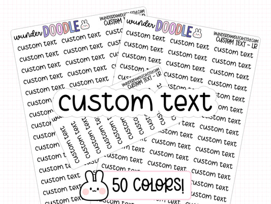 Custom Text Planner Stickers | LR-CUSTOM