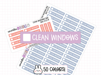 Clean Windows Planner Stickers | BOX-013