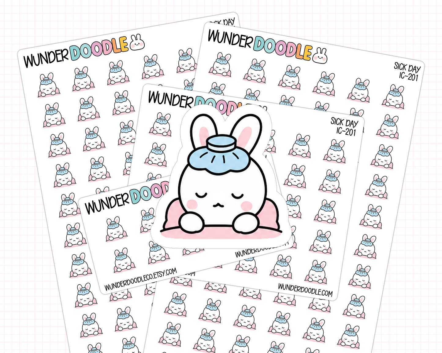 sick day stickers, health planner, cold flu sticker