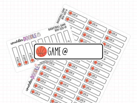 Basketball Game Planner Stickers | BOX-020