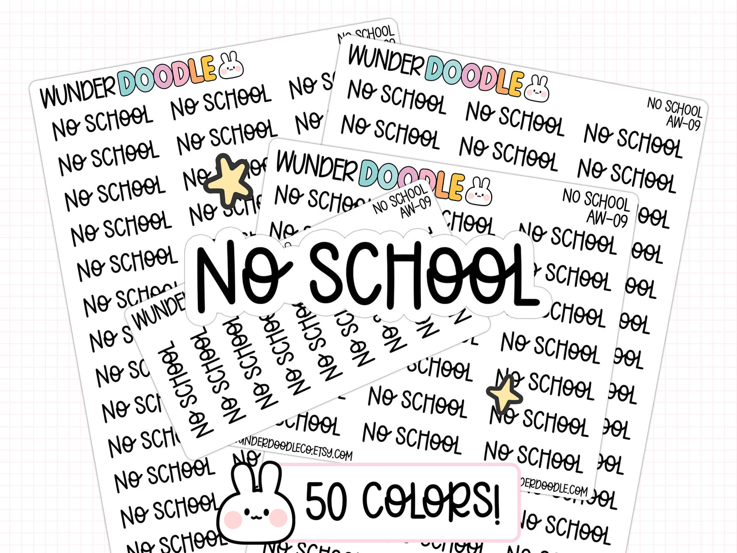 No School Planner Stickers | AW-09