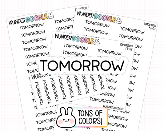 Tomorrow Planner Stickers | F1-03