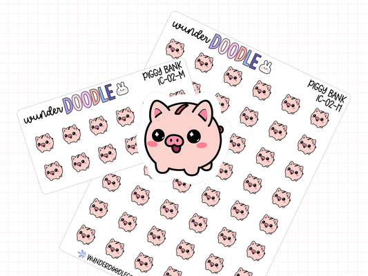 Piggy Bank Planner Stickers | IC-02