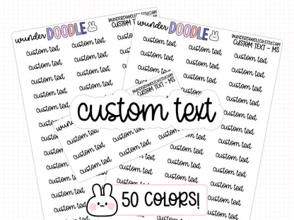 Custom Text Planner Stickers | MS-CUSTOM