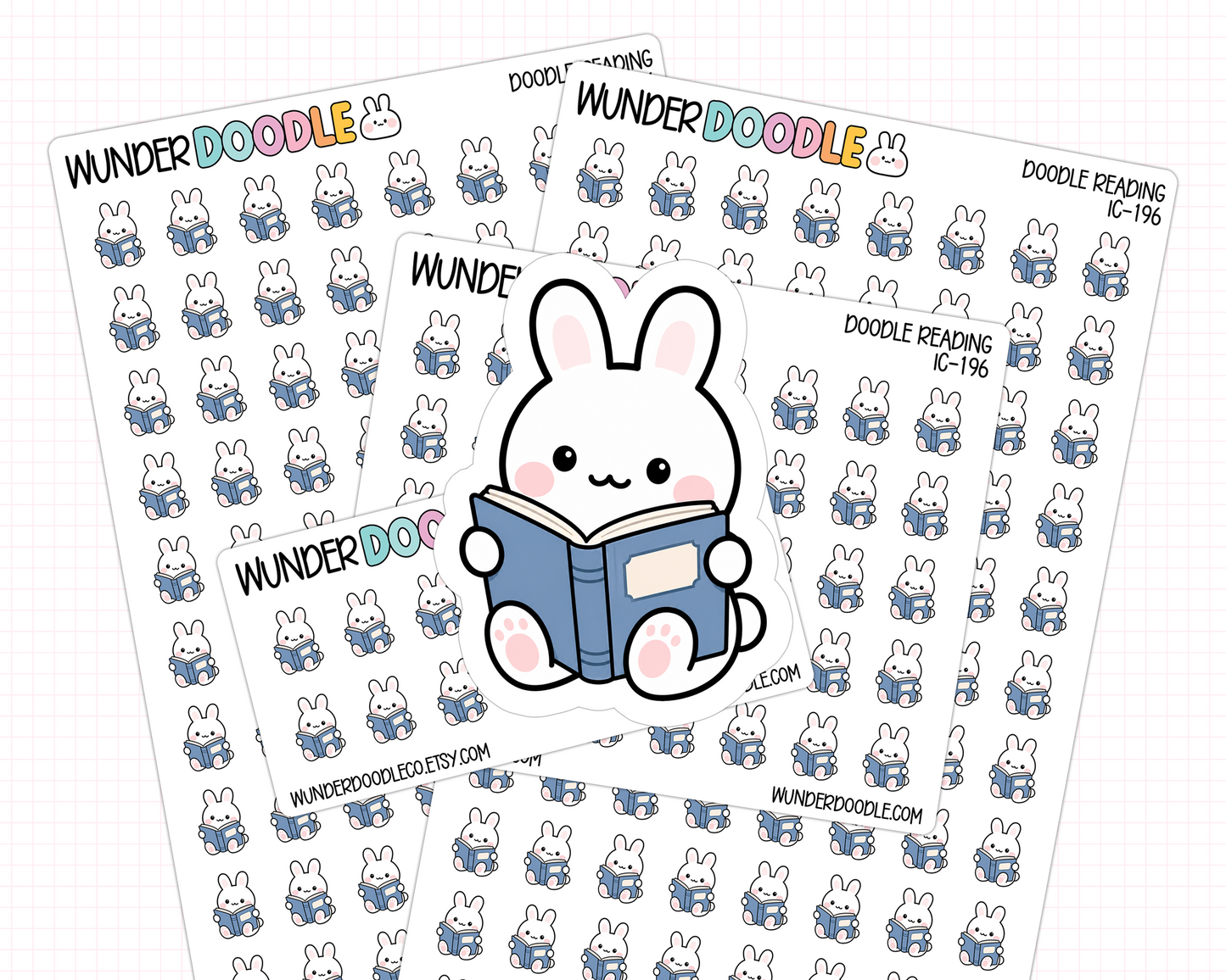 Doodle Bunny Reading Planner Stickers | IC-196