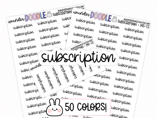 Subscription Planner Stickers | MS-013