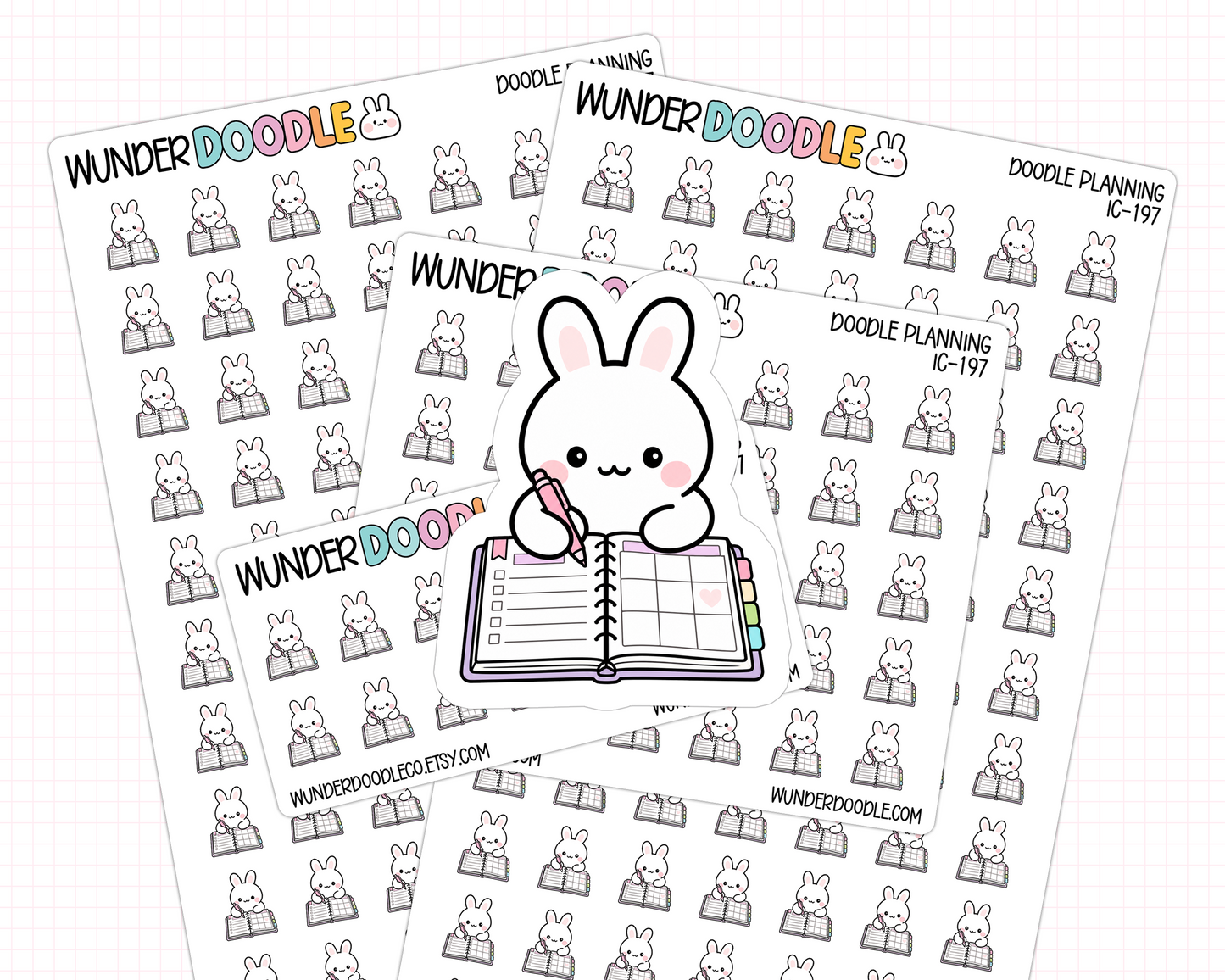 Doodle Bunny Planning Planner Stickers | IC-197