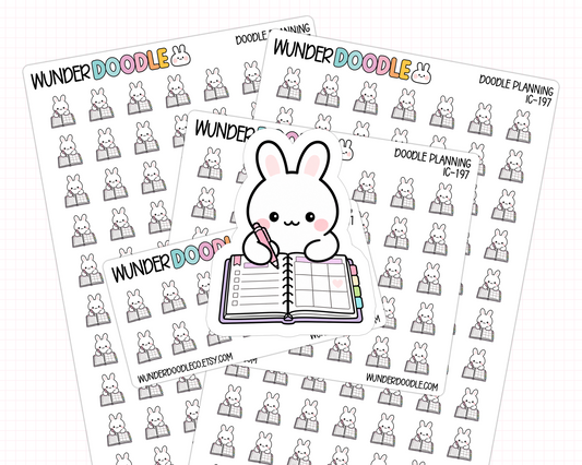 Doodle Bunny Planning Planner Stickers | IC-197