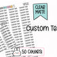 Custom Text Planner Stickers | CLEAR MATTE | Font NYP