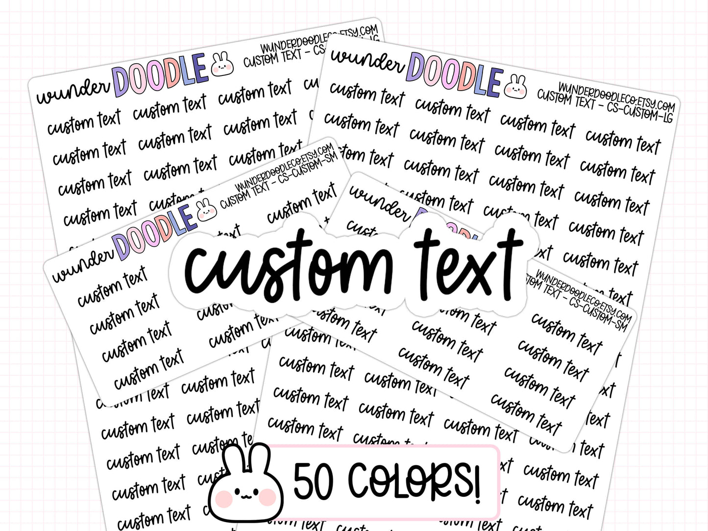 Custom Text Planner Stickers | CS-CUSTOM