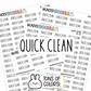 Quick Clean Planner Stickers | SC-33