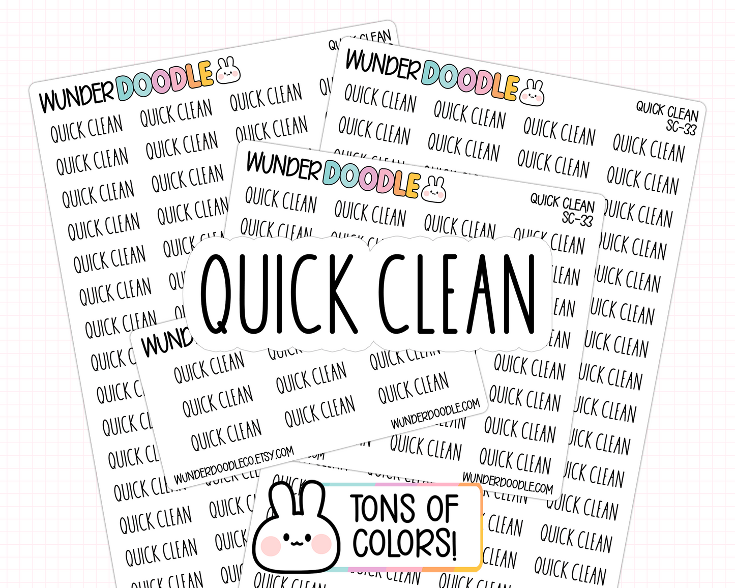 Quick Clean Planner Stickers | SC-33