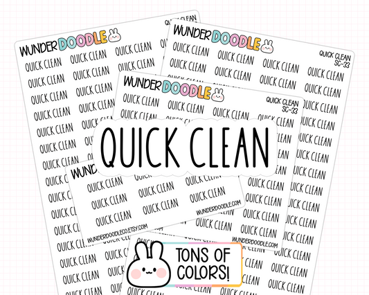 Quick Clean Planner Stickers | SC-33