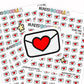 Heart Mail Planner Stickers | IC-146