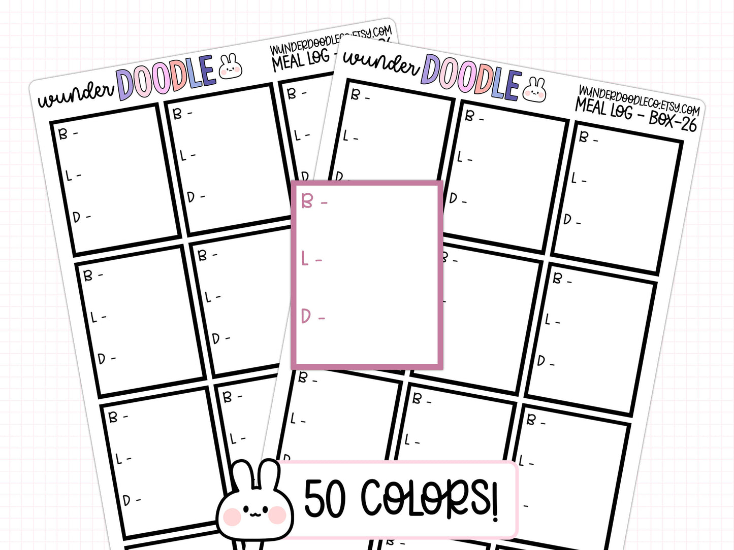 Meal Log Planner Stickers | BOX-026