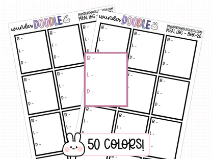 Meal Log Planner Stickers | BOX-026