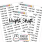 Night Shift Planner Stickers | BT-11