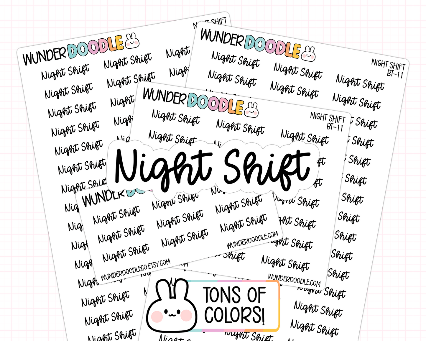 Night Shift Planner Stickers | BT-11