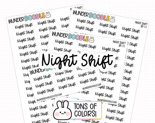 Night Shift Planner Stickers | BT-11