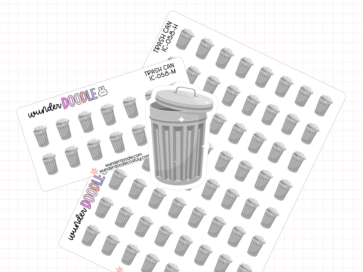 Trash Can Planner Stickers | IC-058