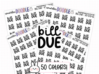 Bill Due Planner Stickers | KS-010