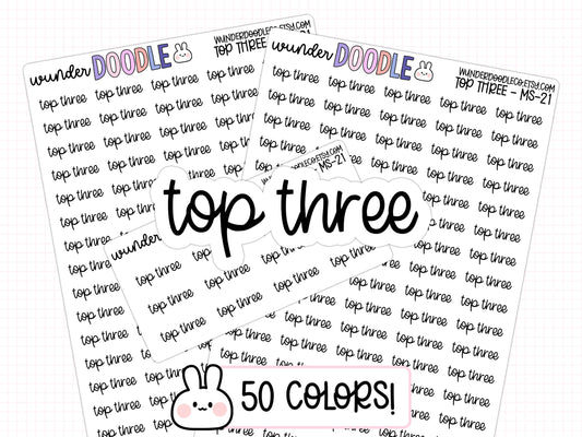 Top Three Planner Stickers | MS-021