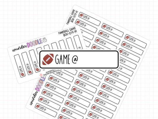 Football Game Planner Stickers | BOX-019