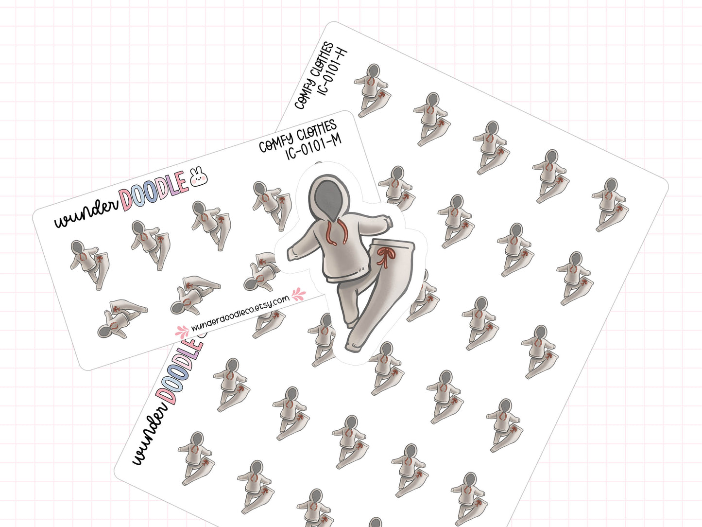 Comfy Clothes Planner Stickers | IC-0101