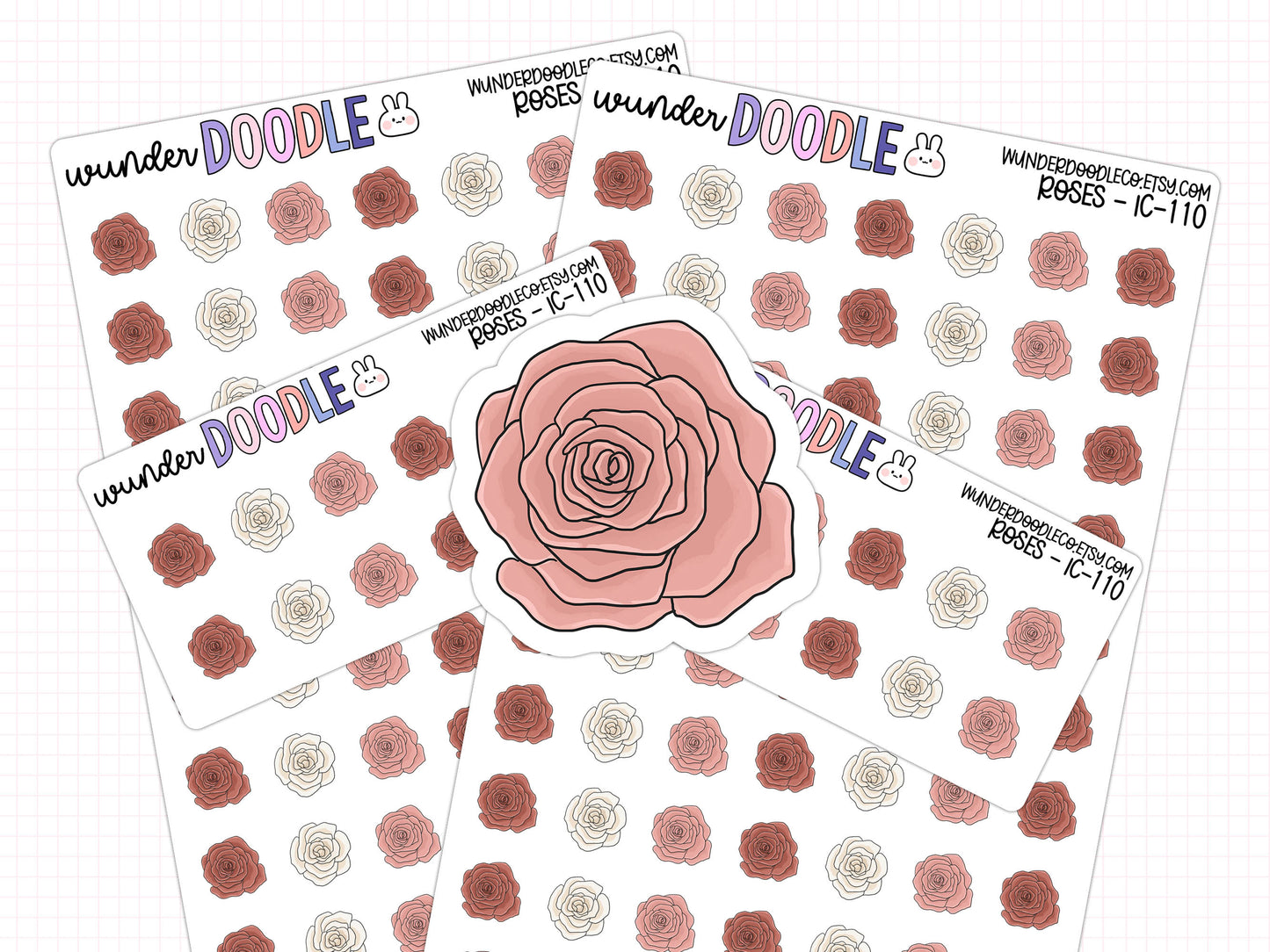 Rose Icon Planner Stickers | IC-0110