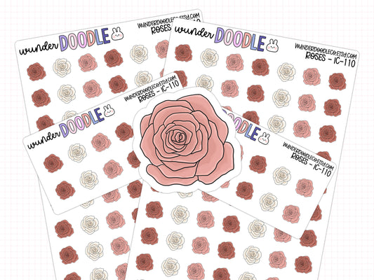 Rose Icon Planner Stickers | IC-0110