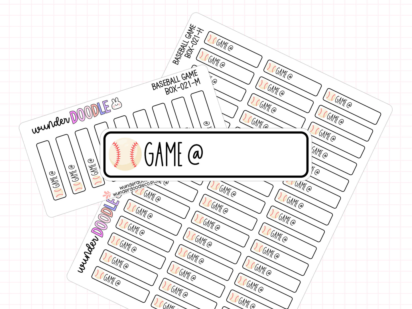 Baseball Game Planner Stickers | BOX-021