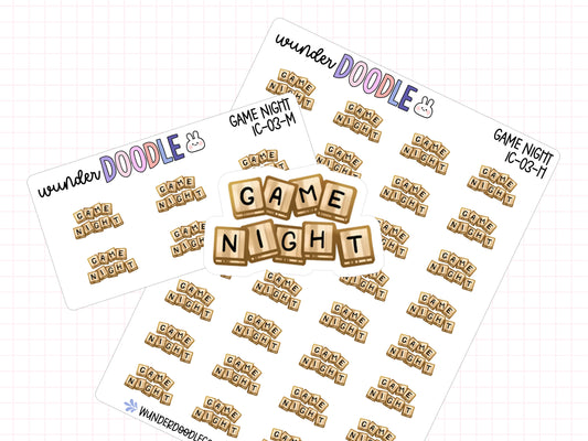 Game Night Planner Stickers | IC-03