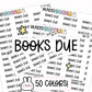 Books Due Planner Stickers | AW-24