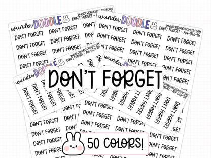 Don't Forget Planner Stickers | AW-16