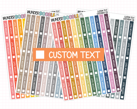 Custom Text Checkbox Planner Stickers | CHECKBOX-CB-CUSTOM