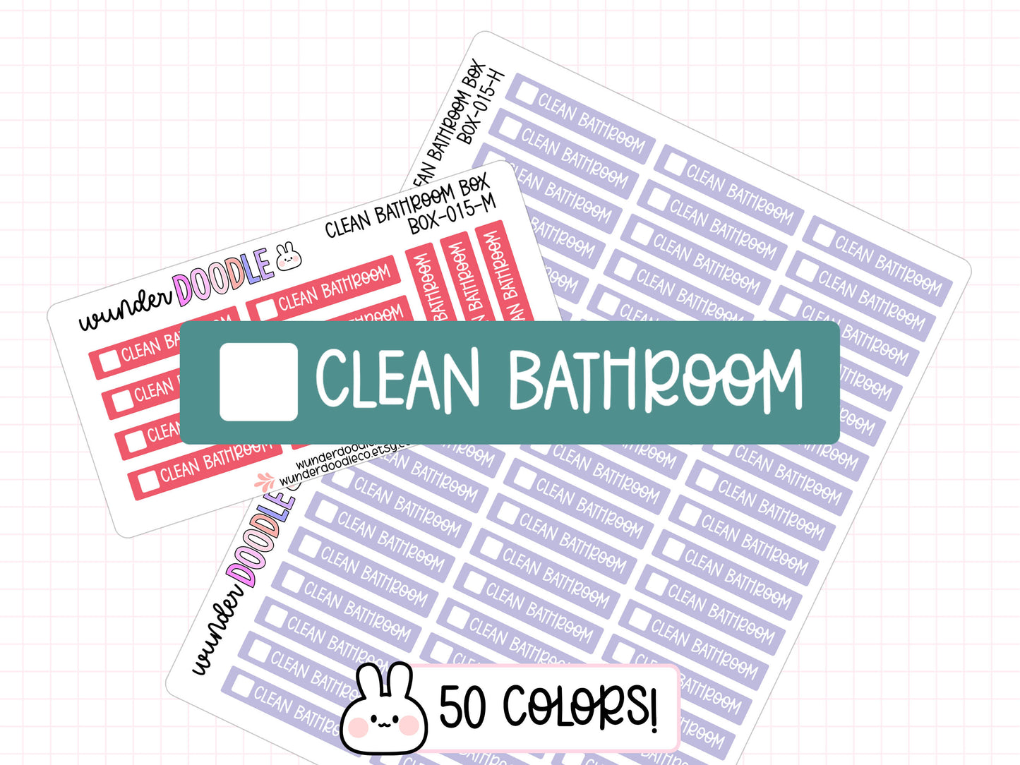 Clean Bathroom Planner Stickers | BOX-015