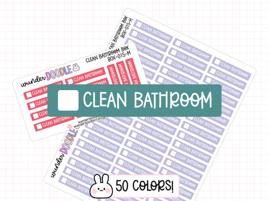 Clean Bathroom Planner Stickers | BOX-015