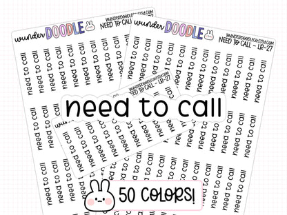 Need to Call Planner Stickers | LR-027