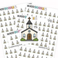 church planner stickers, church icon stickers, faith planner stickers