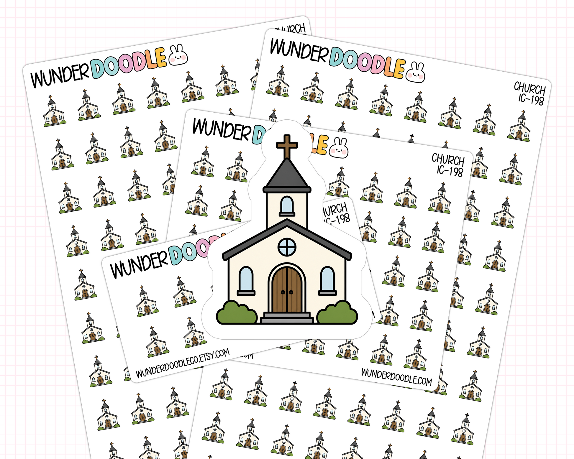 church planner stickers, church icon stickers, faith planner stickers