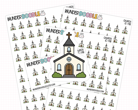 church planner stickers, church icon stickers, faith planner stickers