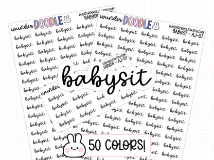 Babysit Planner Stickers | AJ-07