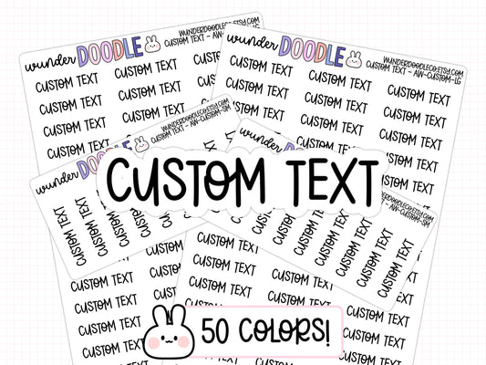 Custom Text Planner Stickers | AW-CUSTOM