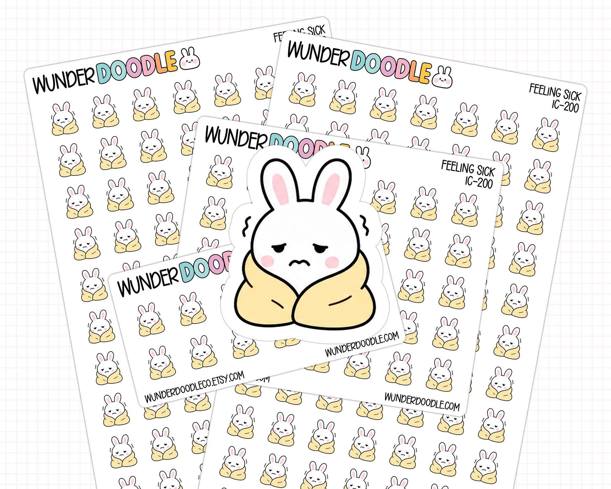 sick day stickers, planner icons