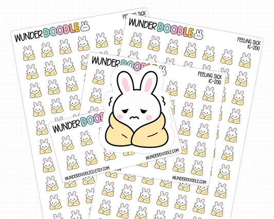 sick day stickers, planner icons