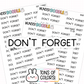 Don't Forget Planner Stickers | F1-09