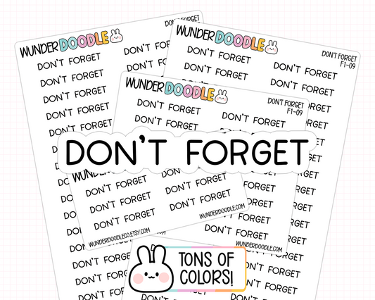 Don't Forget Planner Stickers | F1-09